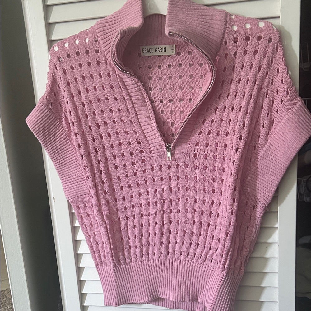 Grace Karin Pink Short Sleeve Knit Top